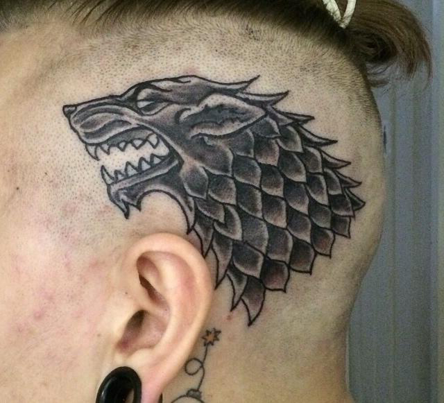 House Stark Direwolf Tattoo