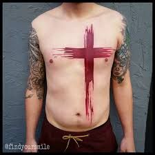paintbrush tattoo cross