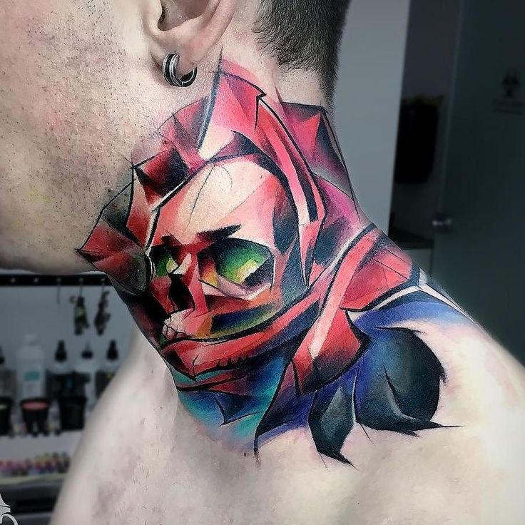 Neck Sleeve - Flower Skull Cover-up by Carlos Breakone at