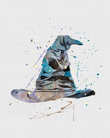 Friend Tattoos - Harry Potter Sorting Hat Watercolor Art - TattooViral