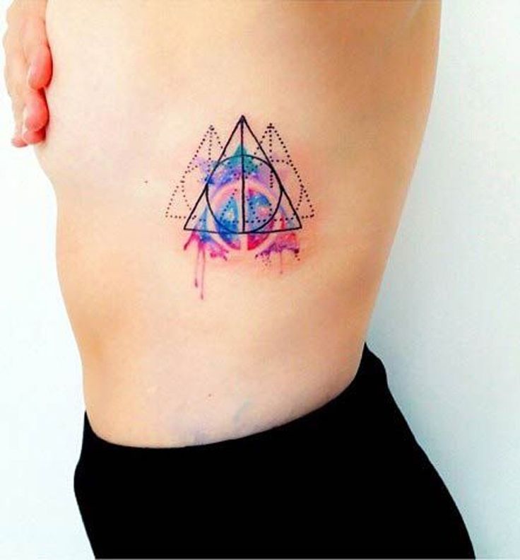 Watercolor tattoo - Abstract Geometric Watercolor Tattoo - MyBodiArt