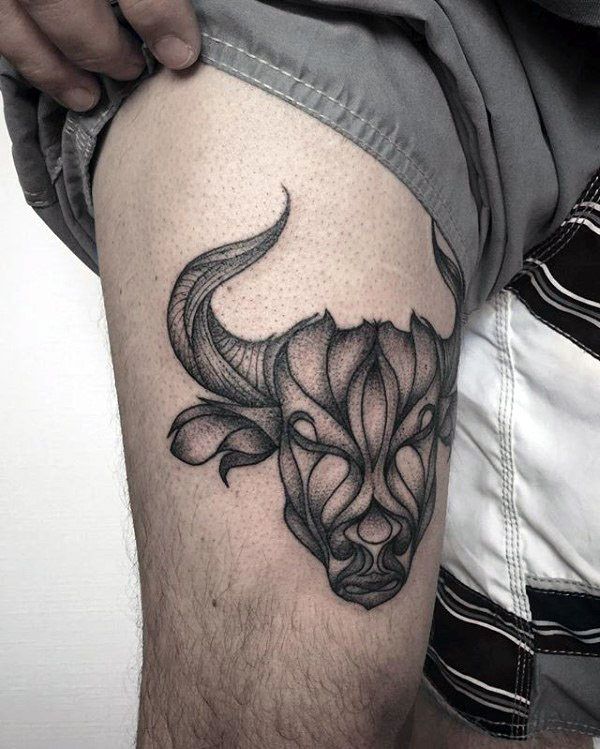 Tattoo Trends Masculine Taurus Mens Thigh Tattoo Designs