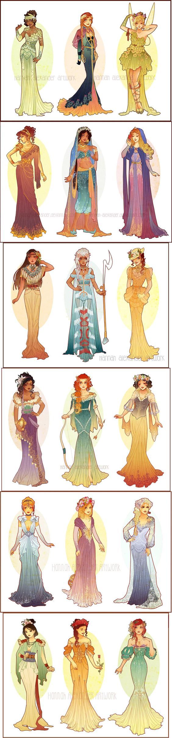 Disney Tattoo - Art Nouveau Costume Designs by Hannah ...