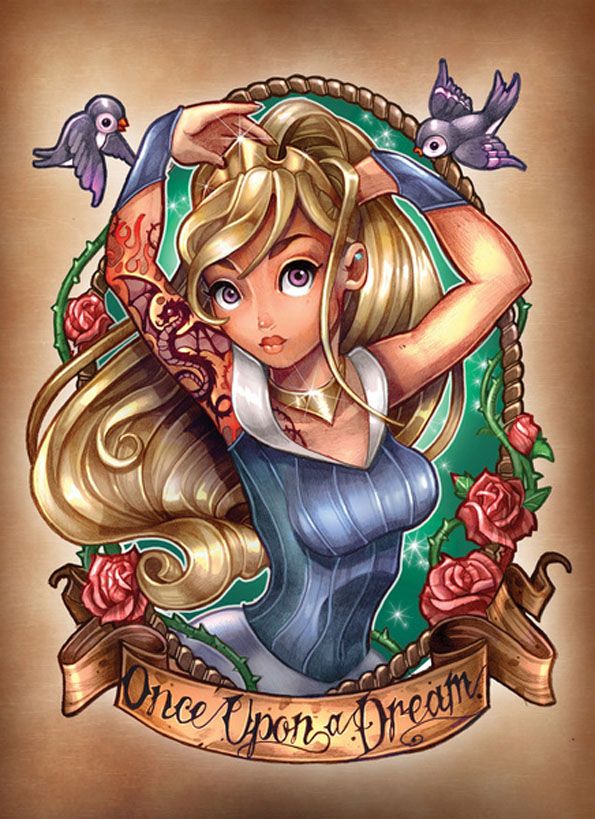 Disney Tattoo Pin Up Disney Princess Disney Princesses As Tattooed