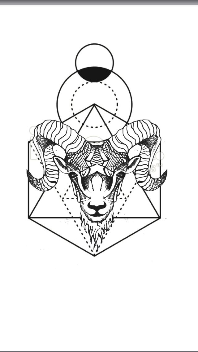 Geometric Tattoo - Geometric animal tattoo Aries ram - geometric ...