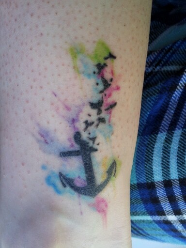 Watercolor tattoo - I think I have found an idea for my anchor tattoo ...