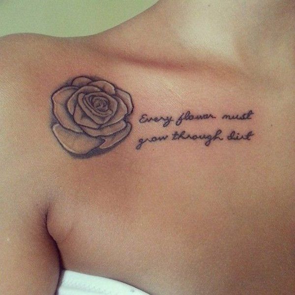 Friend Tattoos - beautiful rose flower collarbone tattoo ...