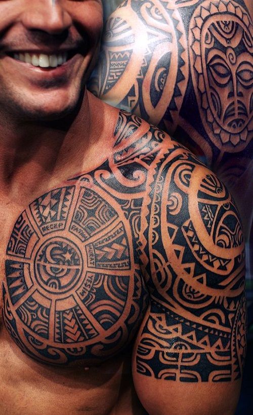 Geometric Tattoo - Tiki Shark Teeth Spear Head Polynesian Tattoo For ...