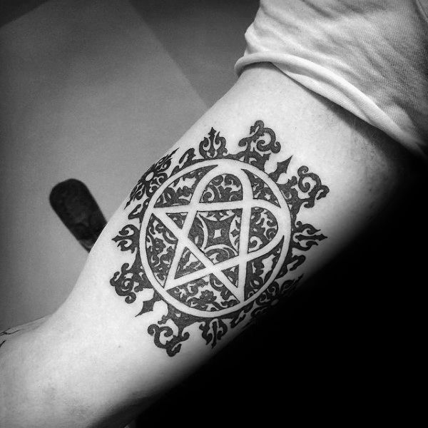 Tattoo Trends - 30 Heartagram Tattoo Designs For Men - Symbolic Ink 