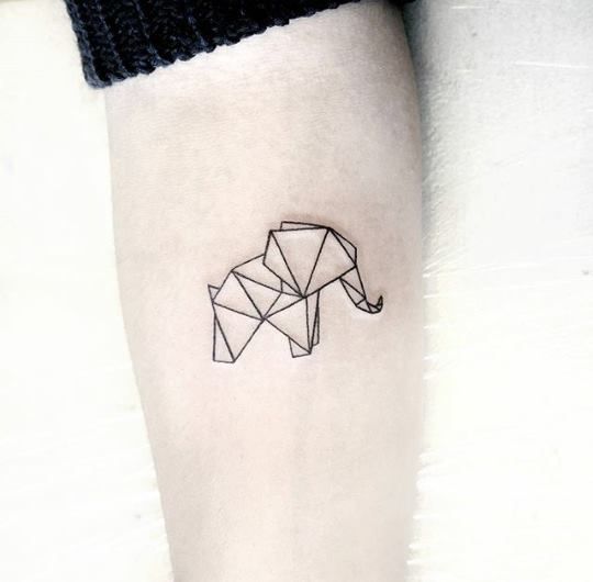 Tiny Tattoo Idea - geometric elephant... - TattooViral.com | Your ...