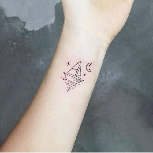 small yacht tattoo