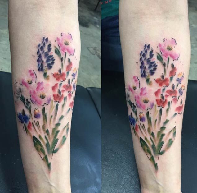 Watercolor tattoo - 36 Stunning Watercolor Flower Tattoos ...