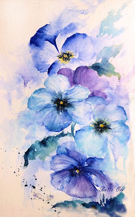 Watercolor tattoo - Pansy Blues by Bette Orr - TattooViral.com | Your ...