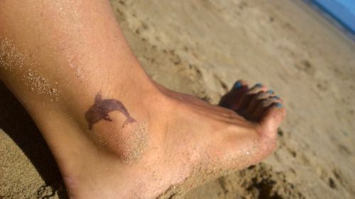Women Tattoo - small dolphin ankle tattoo #ink #girly # ...