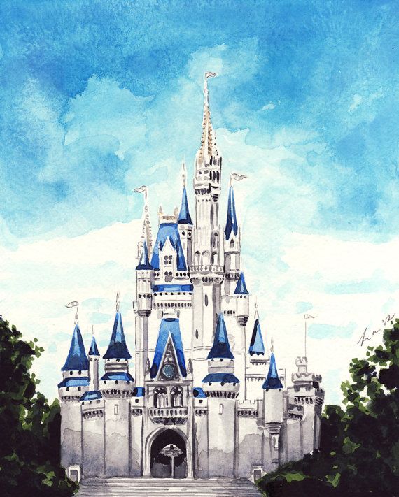 Disney Tattoo - Cinderella's Castle Disney World - Giclee Print of ...