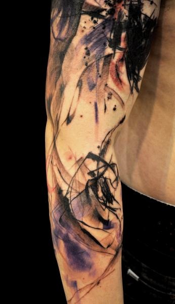 Watercolor tattoo - Abstract Sleeve... - TattooViral.com | Your Number