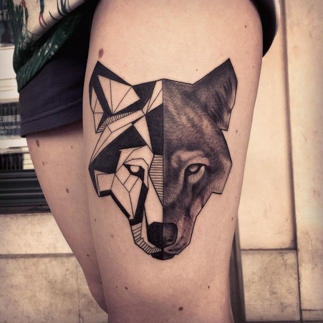Geometric Tattoo - 45 Awesome Wolf Tattoo Designs ...