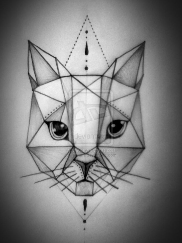  Geometric  Tattoo Geometric  Cat  by isanart on deviantART 
