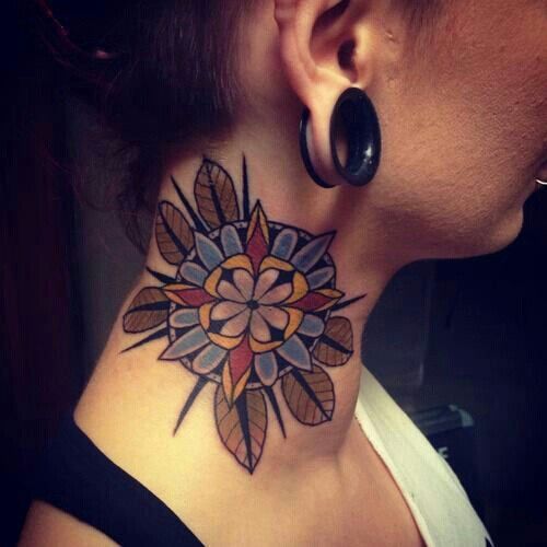 Neck Sleeve - Flower... - TattooViral.com | Your Number One source for