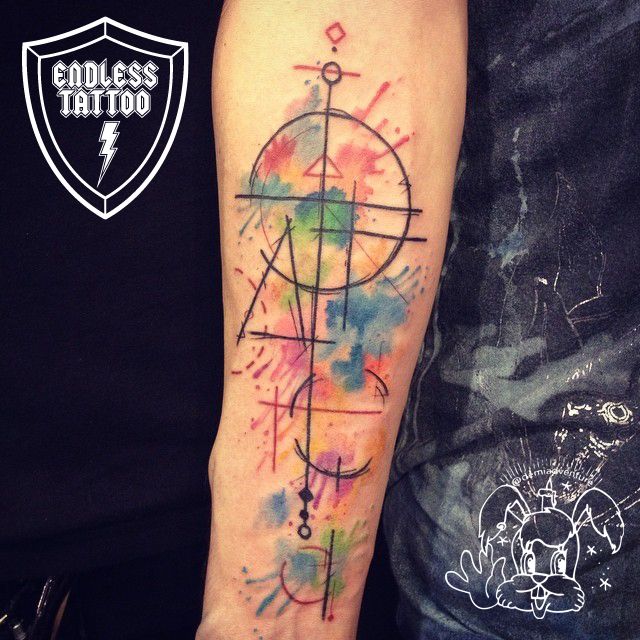 Watercolor tattoo - tattoo by DEMI, abstract, watercolor tattoo ...