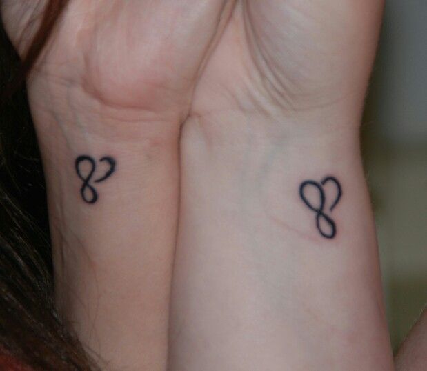 Friend Tattoos - Infinity symbol with hearts best friend matching ...