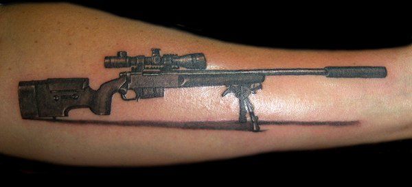 5. Sniper Rifle Tattoo Designs - wide 5