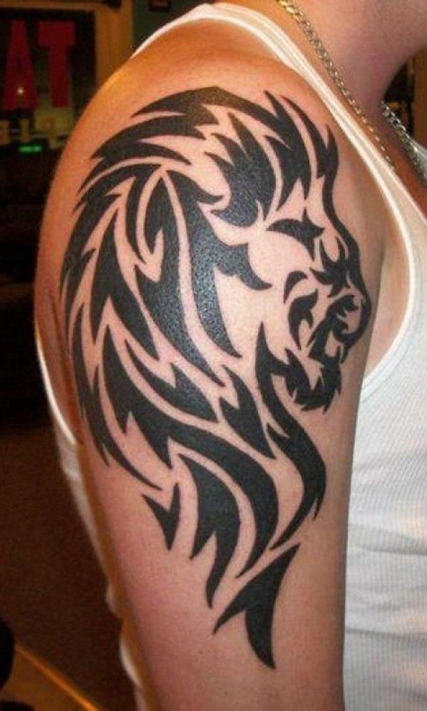 Angry Lion Tattoo On Leg - Tattoos Designs