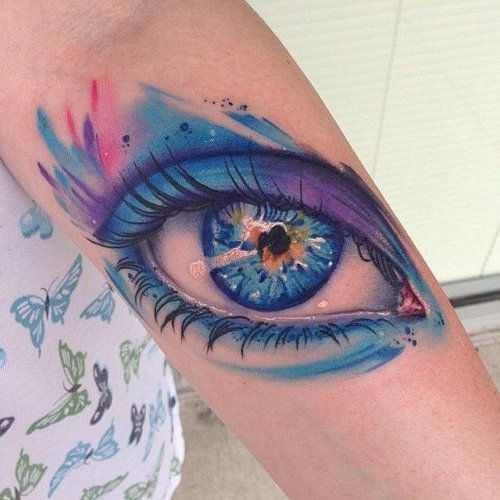 Water blue - eye covered by blue japanese waves style tattoo design Stock  Illustration | Adobe Stock