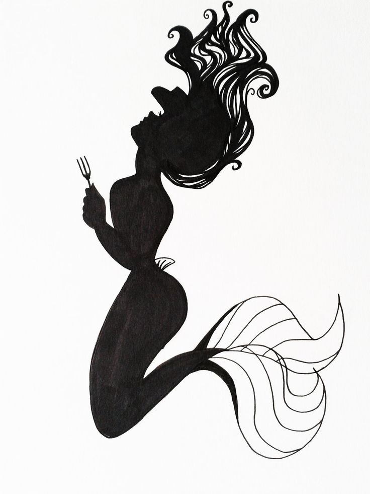 Download Disney Tattoo - ... Ariel Silhouette Art by Hoshino-Libra... - TattooViral.com | Your Number One ...