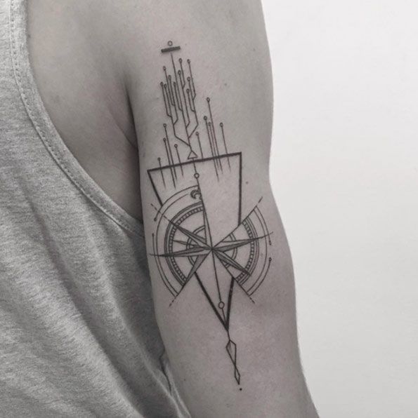 Tattoo Trends - Geometric Compass Tattoo Design by Balazs Bercsenyi ...