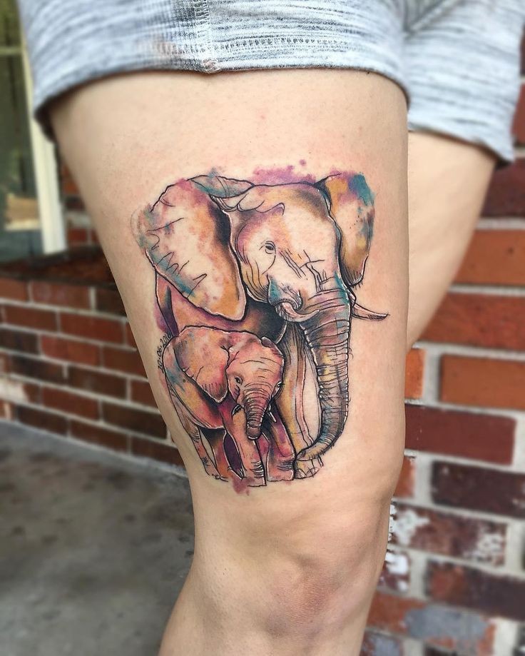 Animal Tattoo Designs - Watercolor elephants... - TattooViral.com ...