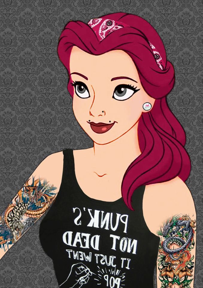 Disney Tattoo - Disney Punk Belle... - TattooViral.com | Your Number ...