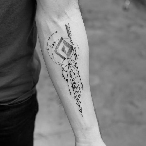 Premium Photo | A close up of a persons arm with a tattoo of geometric  shapes generative ai