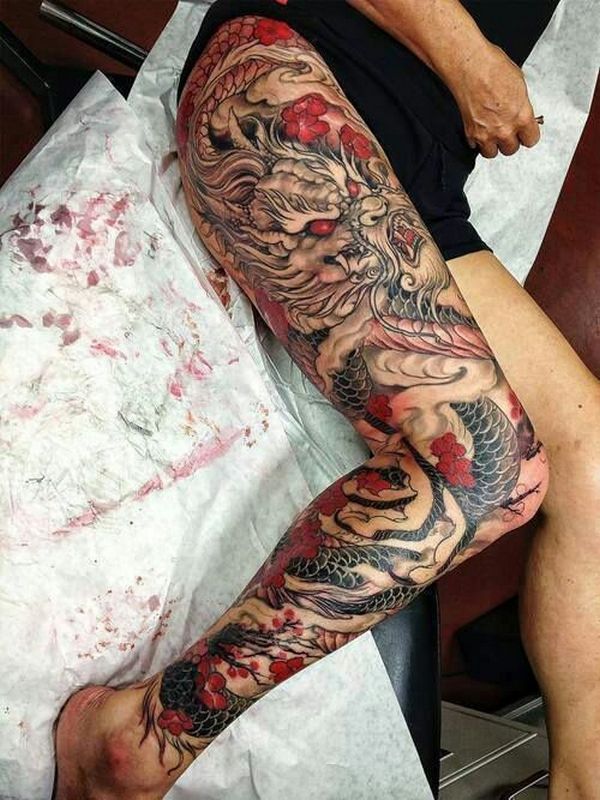 Tattoo Ideas For Men Full Leg Dragon Tattoo The Bigger The Dragon Tattoo The More They Look Better Tattooviral Com Your Number One Source For Daily Tattoo Designs Ideas Inspiration