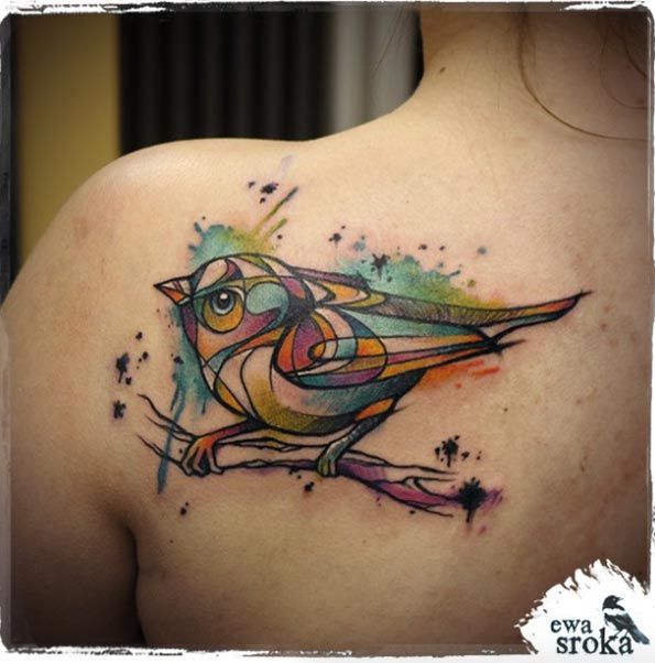 Animal Tattoo Designs Geometric Songbird Tattoo By Ewa Sroka Tattooviral Com Your Number One Source For Daily Tattoo Designs Ideas Inspiration