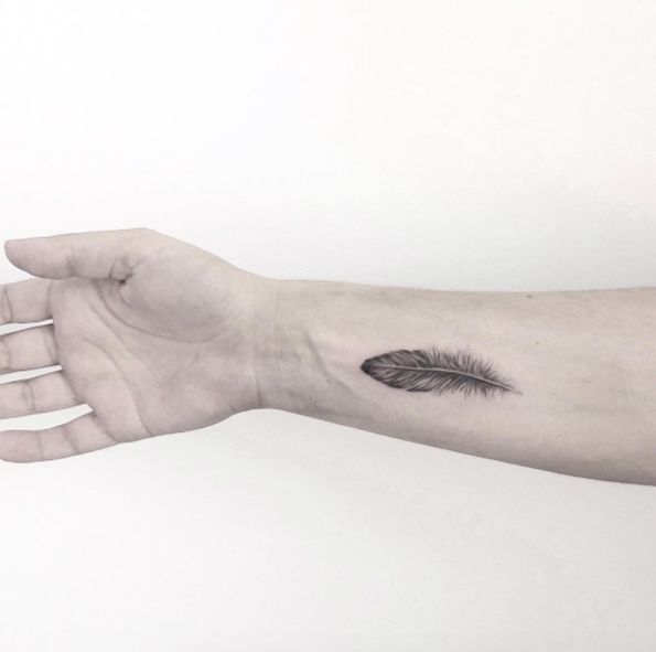 Feather tattoo by Bojan Vuk | Post 23731