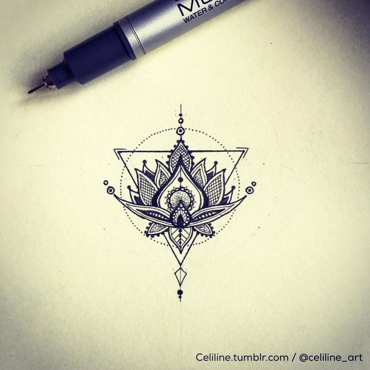 Lotus flower . Sacred geometry. Blackwork tattoo flash. Vector illustration  isolated on white. Print, posters, tattoo design, t-shirts and textiles.  Stock Vector by ©Spline03.mail.ru 171435516