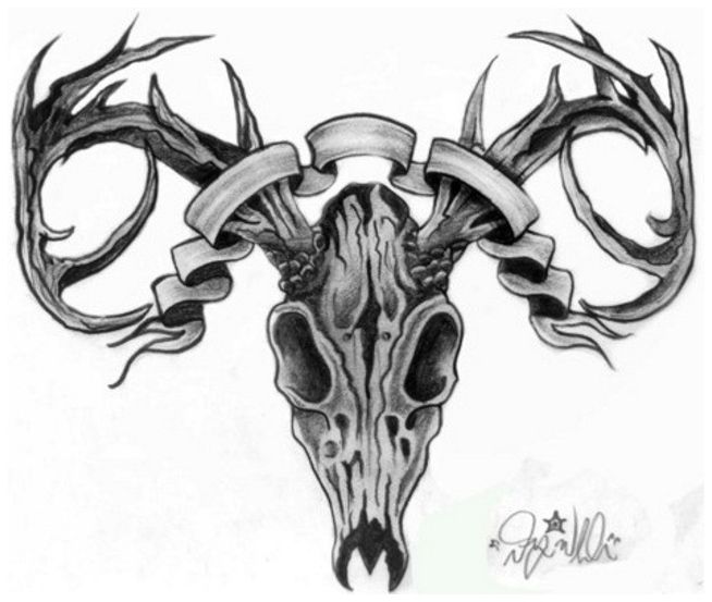 deer skull tattoo | tattoo by John DeWeese | John DeWeese | Flickr