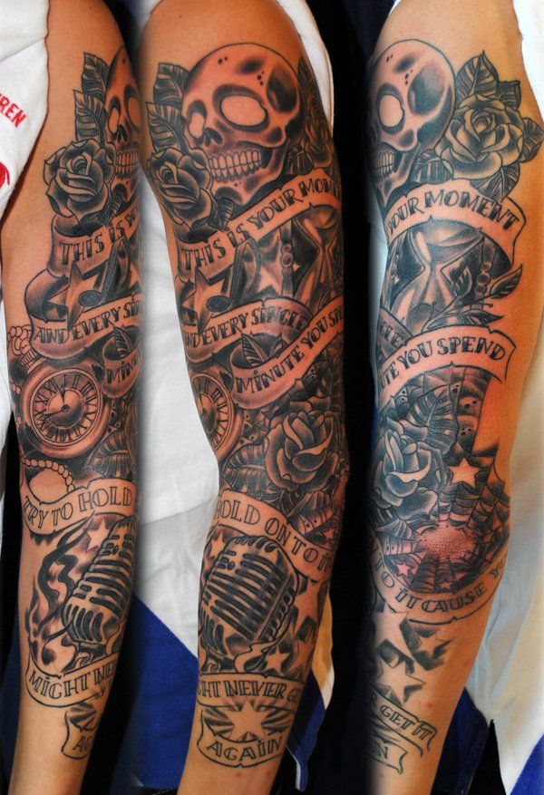 Tattoo Trends - Full sleeve new school progress eminem song - 60 Cool