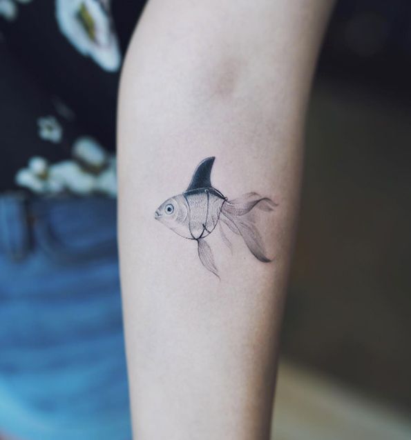 tattoo i got today : r/Goldfish