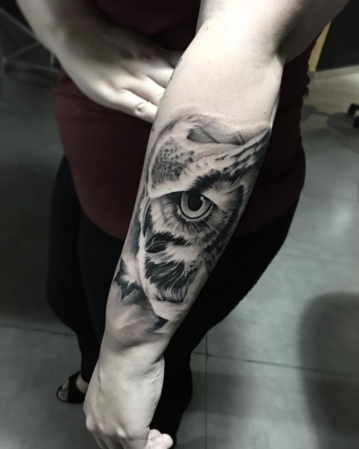Big Eyes Owl Arm Tattoo - Best Tattoo Ideas Gallery