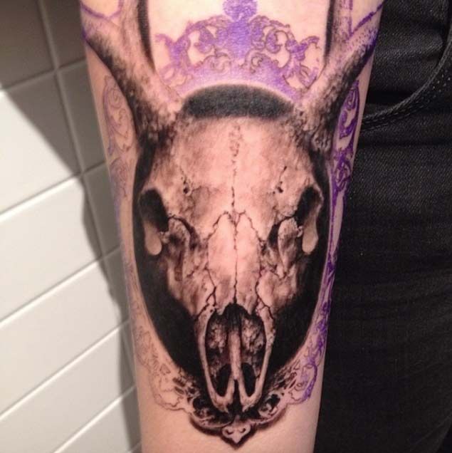 Animal Tattoo Designs Stag Skull Tattoo Your