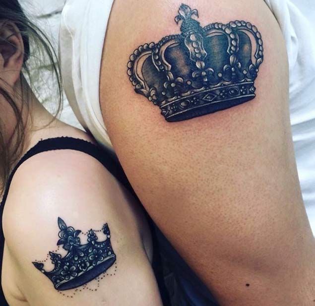 Body Tattoos Here We Have A Beautiful Pair Of Matching King And Queen Crowns Done