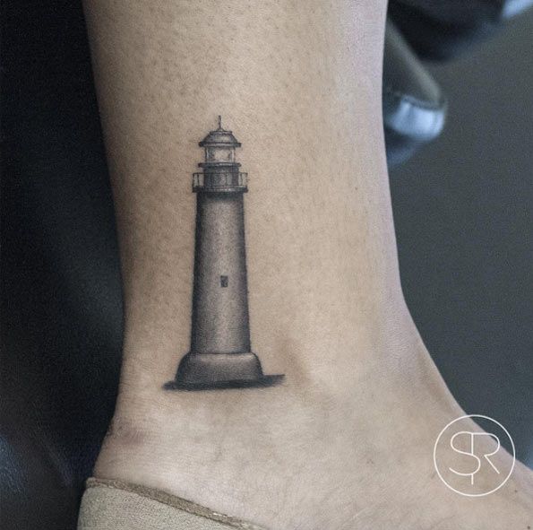 faceless portraits lighthouse tattoo