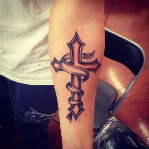 Tattoo Trends  Forearm Cross Tattoo for Men.What a cool 