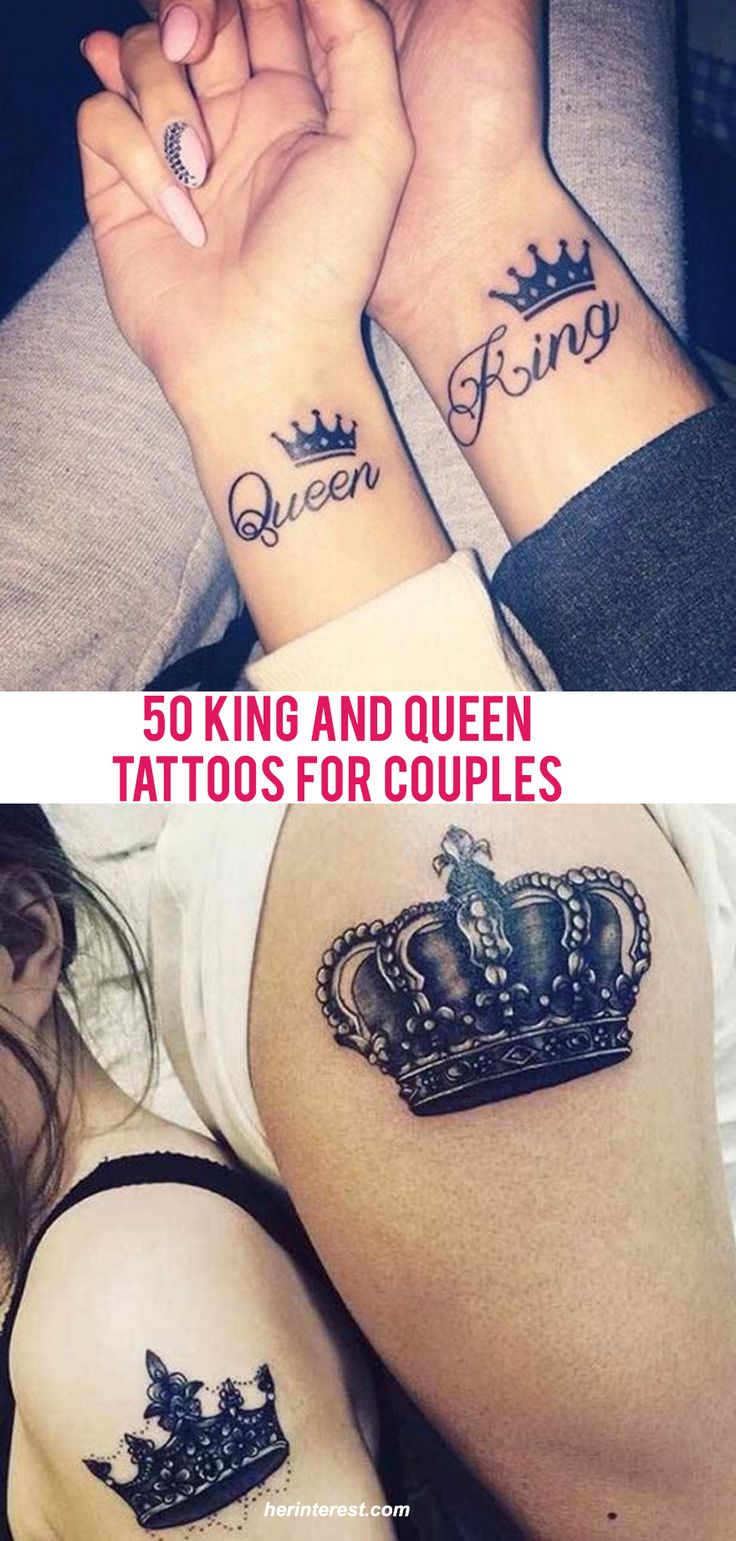 8th Gate Tattoo - 👑 King & Queen 👑 tattoos for a loverly couple. . .. ...  .... ..... ..... .... ... .. . #kingtattoo #queentattoo #king #queen  #script #scripttattoo #couplegoals #couple #
