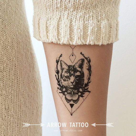 Geometric Tattoo Tatouage Tribal De Chat Motif Tatouage Temporaire Par Arrowtattoo Tattooviral Com Your Number One Source For Daily Tattoo Designs Ideas Inspiration