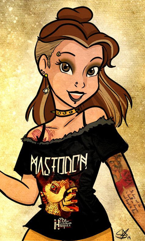 Download Disney Tattoo - Punk Metal Belle by starlinehodge. Love ...