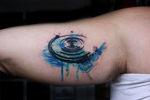 Watercolor Drop of Water Tattoo - wide 3