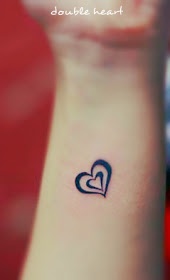 Meaningful Tattoos Ideas - Double Heart Tattoo Design With The Smaller 